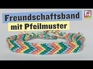 Tie a friendship bracelet with an arrow pattern