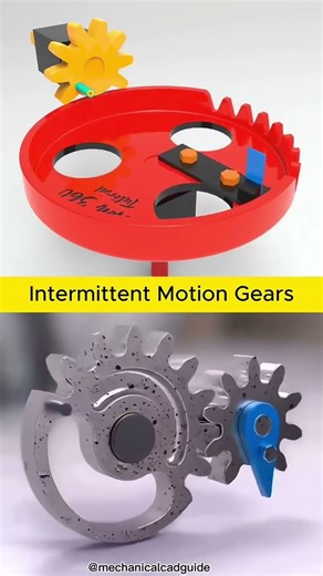 Intermittent Motion gears #autocad #automobile #viral #foryou #machinedesign #solidworks #machine