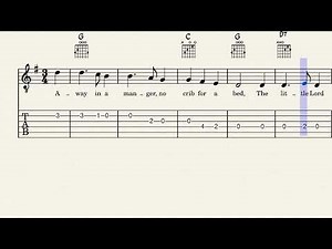 Away in a Manger by James R. Murray - Easy Guitar Sheet Music with Tabs & Chords