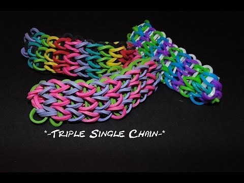 Wonder Loom tutorial "Triple Single" bracelet