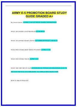 ARMY E5 PROMOTION BOARD STUDY GUIDE GRADED A849 636x882