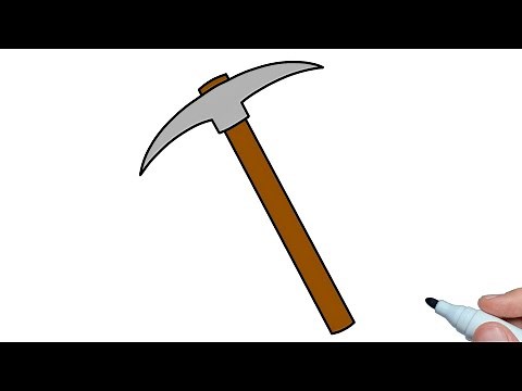 How to draw Pickaxe easy step by step | Drawing pick