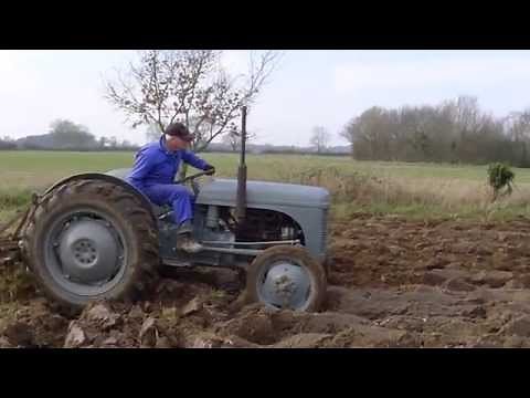 Restored Ferguson TE20 Ploughing a field.