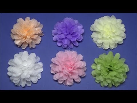 （お花紙）ふんわり可愛いペーパーフラワーの作り方【DIY】(Flower paper)How to make a paper flower
