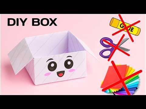 DIY Paper Box | Easy Origami Box Tutorial | School Craft (No Glue, No Scissor) Origami Box
