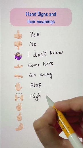 Hand signs and their meanings