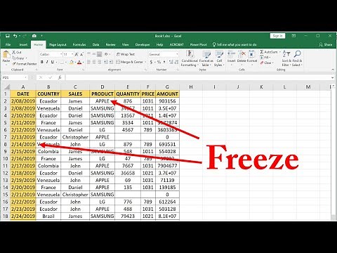 How to freeze rows and columns at the same time in excel 2019