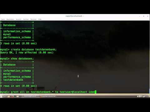 MYSQL Datenbank erstellen, User anlegen und berechtigen.