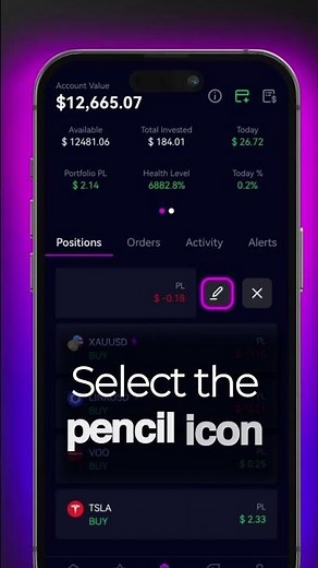 How to add stop loss or take profit to your position on amana app