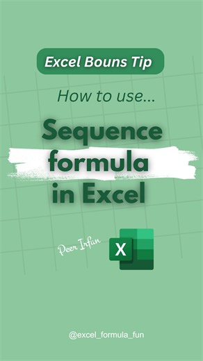 Peer Irfan Ahmed | Computer Coach & Excel Expert on Instagram: "Master the SEQUENCE Formula in Excel! 🔢🚀 Learn how to generate number sequences automatically using the SEQUENCE formula in Excel! This trick will save you time and boost your efficiency. 📍 Save this post for future reference. 📤 Share with your friends to help them master Excel! ✅ Follow @excel_formula_fun for more amazing Excel tips and tricks! 💬 Comment “Excel” to get the direct link in your DMs 🤗 #Excel #ExcelTips #ExcelHac
