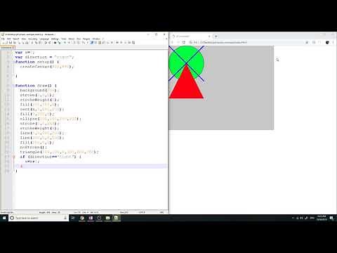 Beginner p5.js Lesson 3 - Moving shapes by using variables and if statements