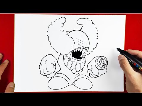 How to Draw Tricky the Clown - Friday Night Funkin Mod