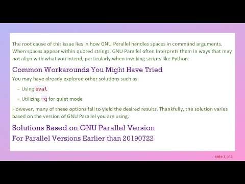 Resolving GNU Parallel's Escaped Spaces in Python Arguments