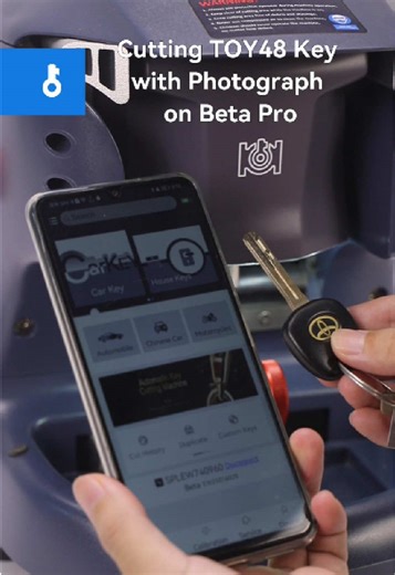 Cutting TOY48 Key with Photograph on Beta Pro Machine