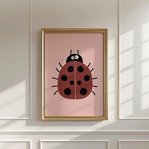 Ladybug Wall Art, Kids Room Printable, Nature-inspired Nursery Decor, Bug Illustration, Digital Download - Etsy