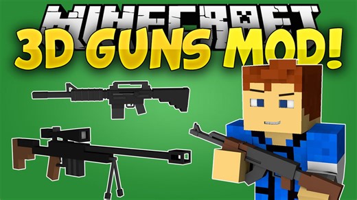 Minecraft Mods: 3D Guns Mod - GUNS IN MINECRAFT! [Snipers and Shotguns!] (Minecraft Mod Showcase)