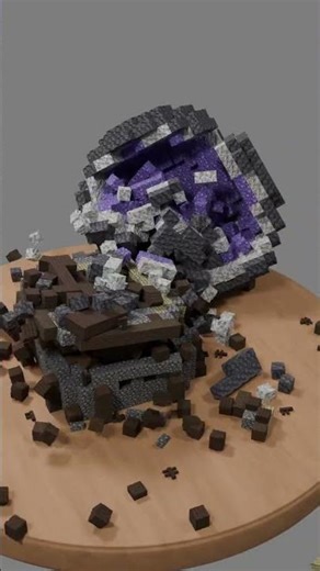 Geode vs Minecraft Structures | Minecraft Physics | Blender Animation | #shorts