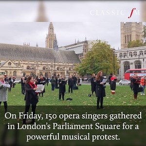 147K views · 6.1K reactions | 150 opera singers gathered in London's Parliament Square to sing a Verdi chorus, in a powerful musical protest for the future of the arts. | Classic FM | Facebook