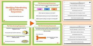 Identifying Subordinating and Coordinating Connectives Teaching Pack