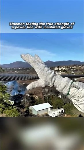 lineman shows true strength of a power line
