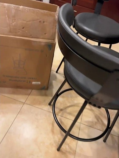 Unboxing Set of 2-Swivel Counter Height Bar Stools 30 inch Counter Stools | Real Look & Review