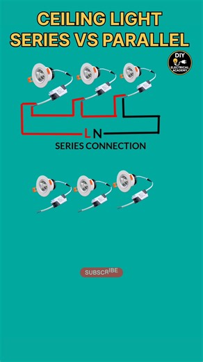 Ceiling Light Series vs Parallel | Best Ceiling Light Wiring Explained| DIY #shorts #seriescircuit