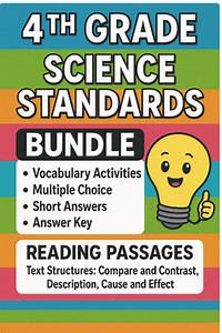 4th Grade Science Comprehension Passages Bundle | Text Structures & Vocabulary