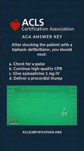 ACLS Megacode 4 Q4 Answer Key #acls #reels #aclsmegacode