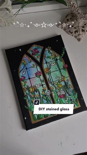 DIY stained glass painting 🖼️🌊🥹 ib: @Shelly Clouds