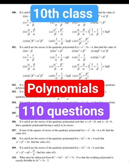 Class 10 Polynomial Questions | Must-Practice for Board Exams | Pandey Sir