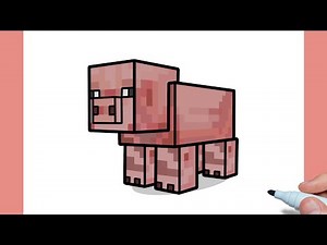 How to draw MINECRAFT PIG easy | Drawing a pig from minecraft step by step