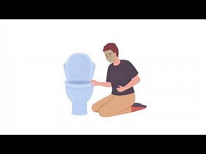 Animated vomiting character