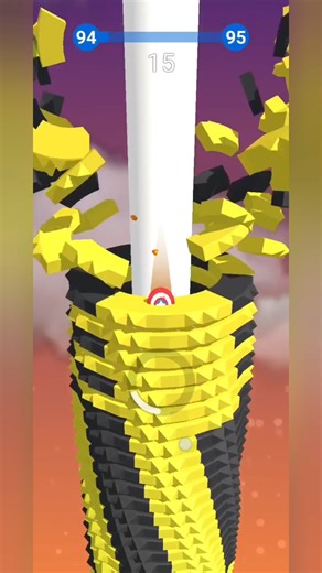 stack ball level 94 to 95 #stackball #shorts #shortsyoutube