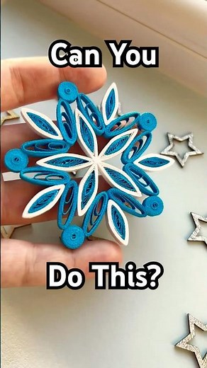 Easy Blue & White Quilled Snowflake Tutorial ❄️ | Paper quilling snowflakes