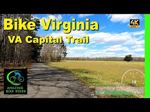 Sunny bike ride on the Virginia Capital Trail | Virtual Bike Ride | Indoor cycling video | Virginia