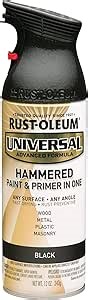 Rust-Oleum 245217 Universal All Surface Hammered Spray Paint, 12 oz, Black