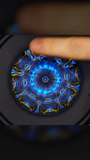Yes it’s real! Water, light and sound! Cymatics - Touching the vibrating water -