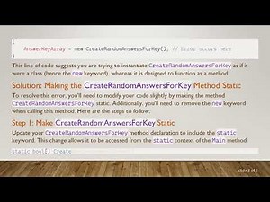 Resolving the CS0246 Error in C# : Static Method Call Issues
