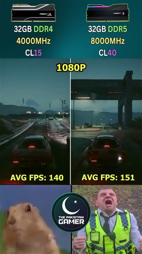 🤔 DDR4 vs DDR5 FPS SAME?! 🔥 #shorts