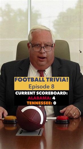 It’s Episode 8 of Football Trivia!  Alabama’s holding a 4–0 lead.... can Tennessee finally get on the board?  Watch now and see if this week’s questions shake up the scoreboard! | McMahan Law Firm | Facebook