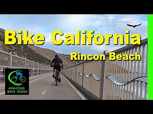 40 Minute Virtual Bike Ride | Rincon Beach California | Cycling Workout | Travel Video