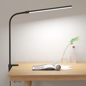 Lepro LED Clip-on Desk Lamp Dimmable USB Reading Light with Clamp 3 Color Modes 10 Brightness Levels Adjustable Flexible Gooseneck Table light for Home Office, Dorm, Headboard, Computer, Nail (Black)