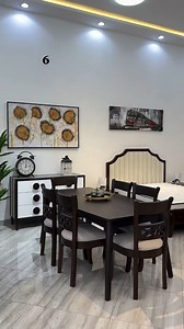 This 7-piece dining set showcases a weathered dark wall nut finish and clean lines for the right coastal modern house look in your dining room. It includes a table and six chairs, all with frames made from a blend of solid and engineered wood. The rectangular table measures 60" long, so it has enough room to sit up to six guests. Each chair is upholstered in linen-weave polyester for a tactile feel while you sit, and they feature an X-shaped design on the back for plenty of traditional styles. |
