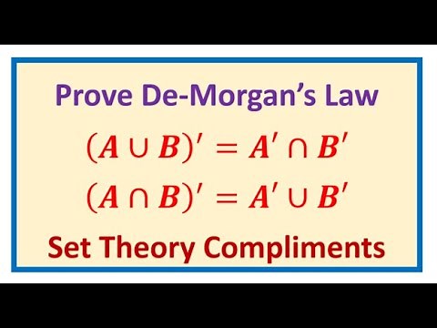 Prove De Morgan's Law in Set Theory Complement of Union is Intersection of Complements