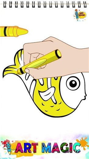 Super easy drawing tutorial of fish using hand outline