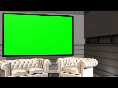 Virtual Studio Background with Green Screen wall - free use