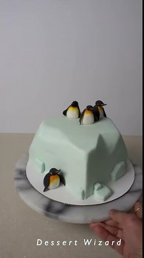 Cake decoration | Fondant Penguin tutorial for cake topper #shorts