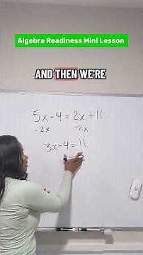 Solving Equations with Variables on Both Sides | Algebra 1 Readiness