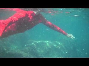 Latex catsuit underwater