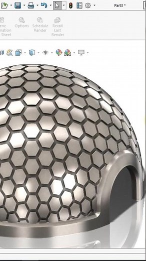 Honeycomb Dome in Solidworks. Watch the full tutorial on my YouTube channel. #solidworks #design
